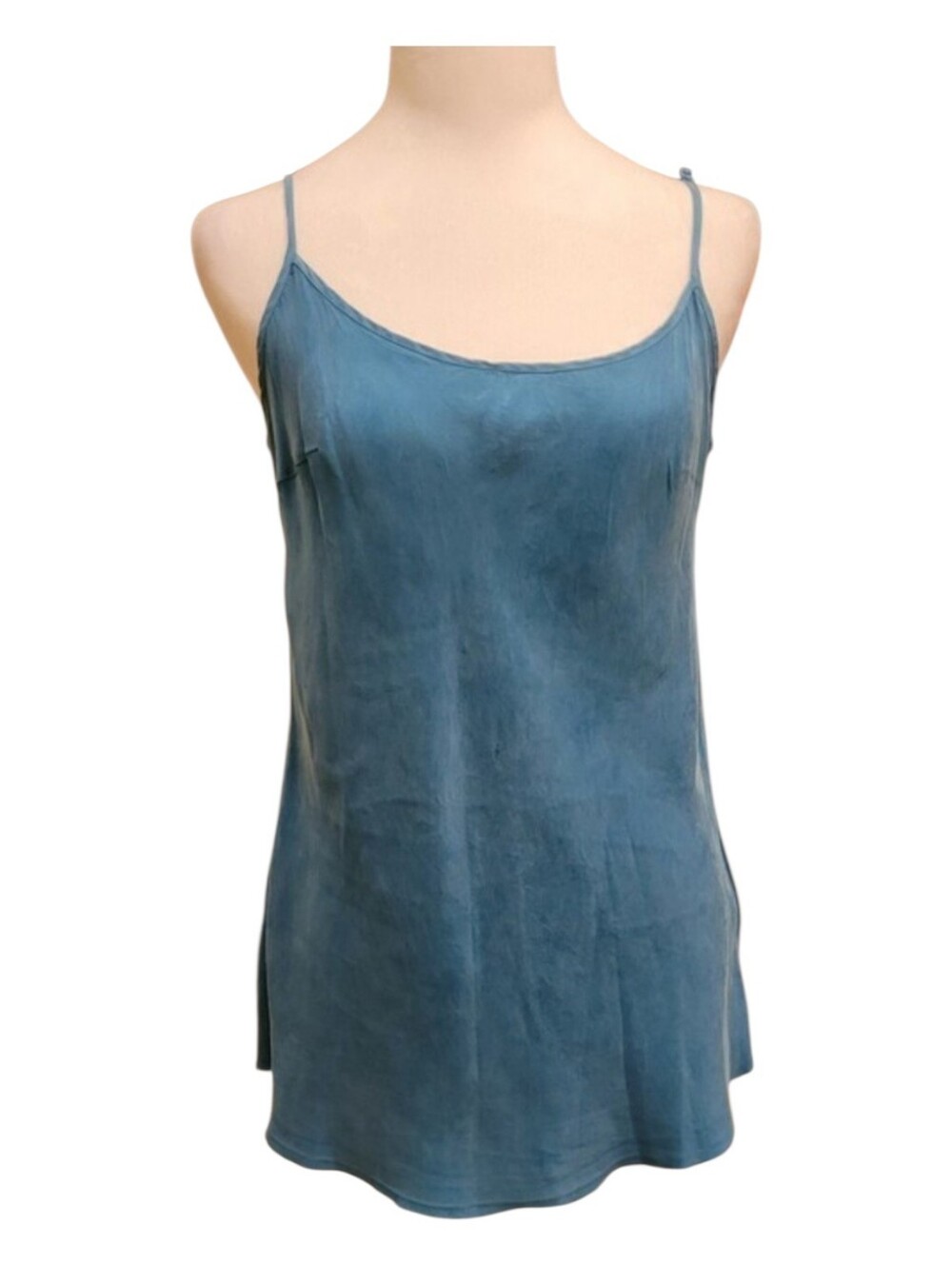 Women's Teal Silk-Feel Camisole Tank with Adjustable Straps
